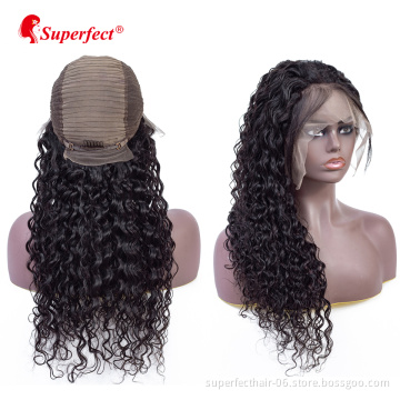 13x4  Human Hair Wig Virgin Brazilian Water Wave Lace Front Wigs Pre Plucked Natural Hairline With Baby Hair